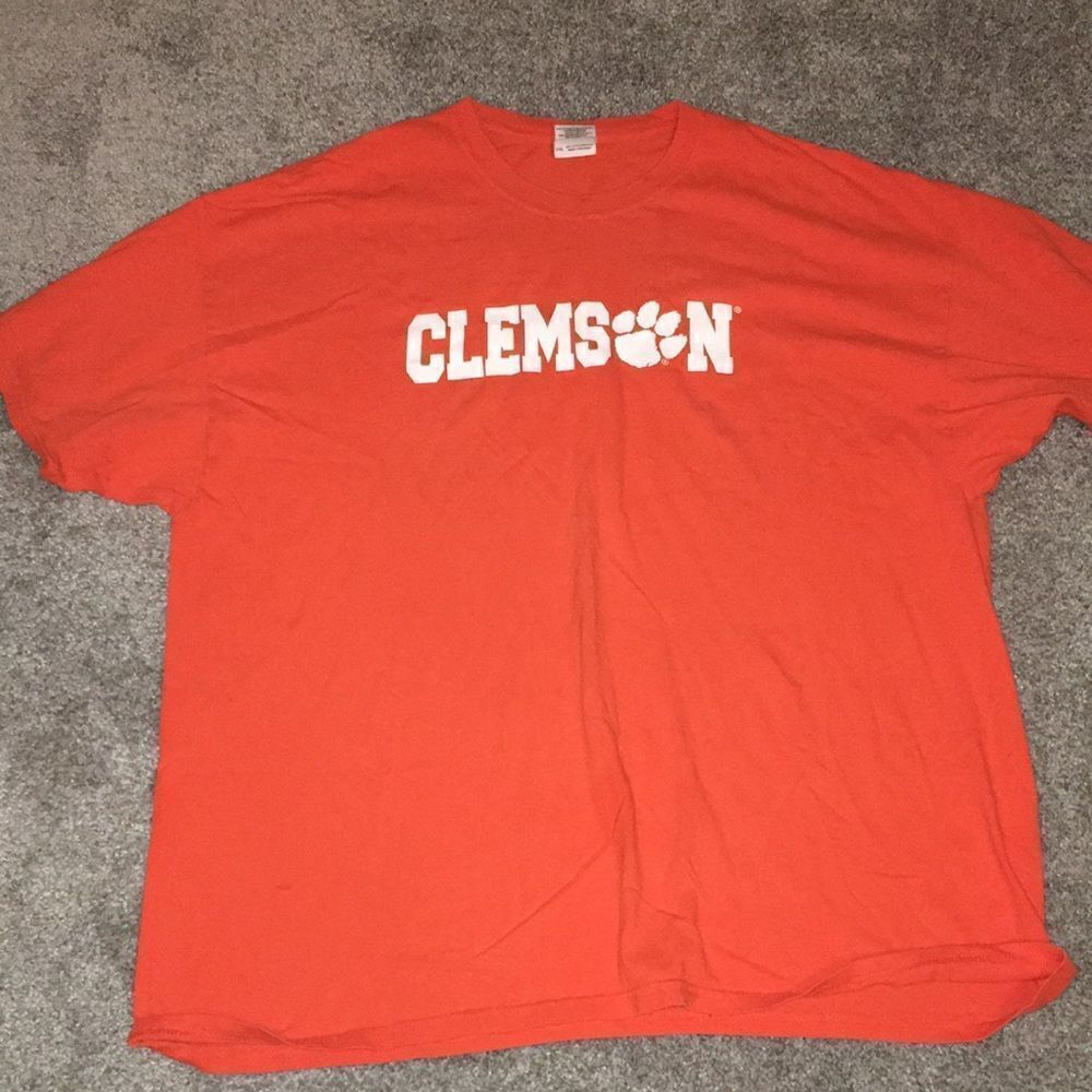 Orange Paw Clemson Tigers Champion vintage t shirt 2XL with hole and marks